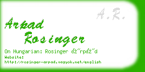 arpad rosinger business card